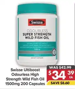 Pharmacy4Less Swisse Ultiboost Odourless High Strength Wild Fish Oil offer