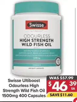 Pharmacy4Less Swisse Ultiboost Odourless High $46 39 Strength Wild Fish Oil offer