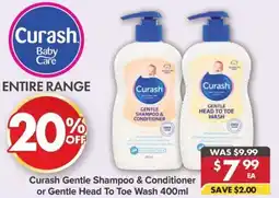 Pharmacy4Less Curash Gentle Shampoo & Conditioner or Gentle Head To Toe Wash offer