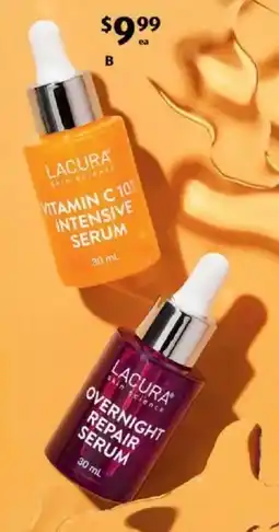 ALDI Lacura Vitamin C 10% Intensive Serum or Overnight Repair Serum offer