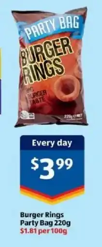 ALDI Burger Rings Party Bag offer