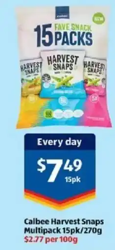 ALDI Calbee Harvest Snaps Multipack offer