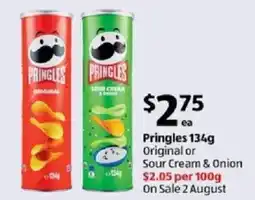 ALDI Pringles Original or Sour Cream & Onion offer