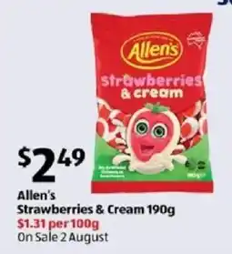 ALDI Allen's strawberries & cream offer