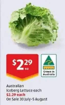 ALDI Iceberg Lettuce offer