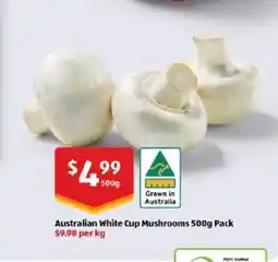 ALDI Australian White Cup Mushrooms offer