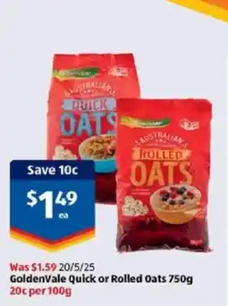 ALDI Goldenvale Quick or Rolled Oats offer