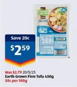 ALDI Earth Grown Firm Tofu offer
