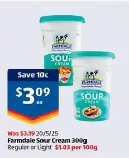 ALDI Farmdale Sour Cream offer