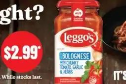 CORNETTS Leggo's bolognese with chunky tomato garlic & herbs offer