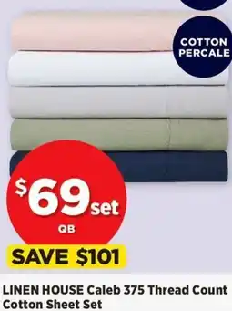Spotlight LINEN HOUSE Caleb 375 Thread Count Cotton Sheet Set offer