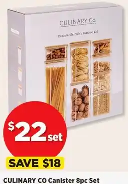 Spotlight CULINARY CO Canister 8pc Set with Bamboo Lids offer