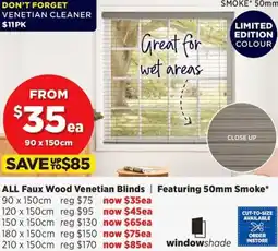 Spotlight All faux wood venetian blinds | featuring 50mm smoke offer