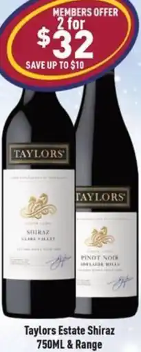 Liquor Legends Taylors Estate Shiraz & Range offer