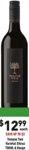 Liquor Legends Tempus Two Varietal Shiraz & Range offer
