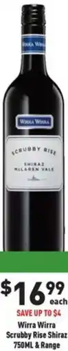 Liquor Legends Wirra Wirra Scrubby Rise Shiraz & Range offer