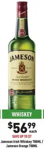 Liquor Legends Jameson Irish Whiskey/ Jameson Orange offer