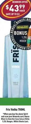 Liquor Legends Fris Vodka offer