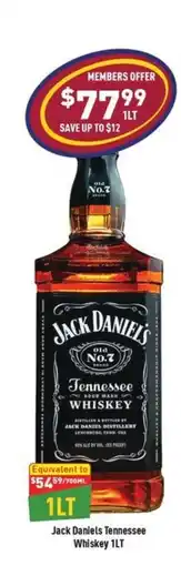 Liquor Legends Jack Daniels Tennessee Whiskey offer