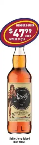 Liquor Legends Sailor Jerry Spiced Rum offer