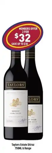 Liquor Legends Taylors Estate Shiraz & Range offer