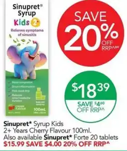 Terry White Sinupret Syrup Kids offer