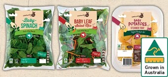 IGA Community Co Baby Spinach 280g, Baby Leaf Mix 300g and Baby Potatoes with Herb Butter 400g offer