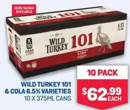 Bottlemart Wild turkey 101 & cola 6.5% varieties offer
