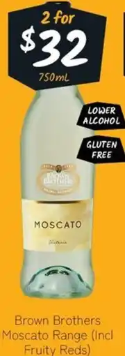 Cellarbrations Brown Brothers Moscato Range offer