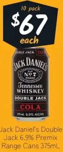 Cellarbrations Jack Daniel's Double Jack 6.9% Premix offer