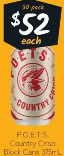 Cellarbrations P.O.E.T.S. Country Crisp Block offer