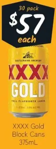 Cellarbrations XXXX Gold Block Cans offer