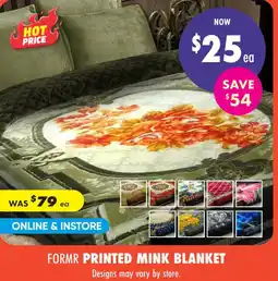Lincraft Formr printed mink blanket offer