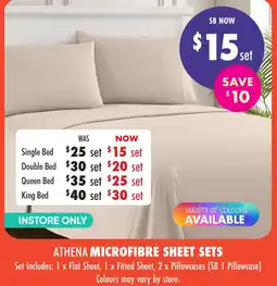 Lincraft Athena microfibre sheet sets offer