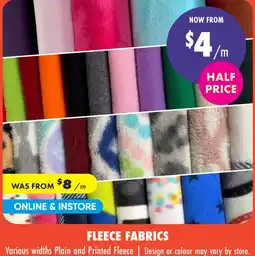 Lincraft Fleece fabrics offer