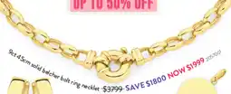 Goldmark 9ct 45cm solid belcher bolt ring necklet offer