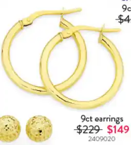 Goldmark 9ct earrings offer