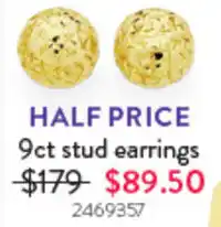 Goldmark 9ct stud earrings offer