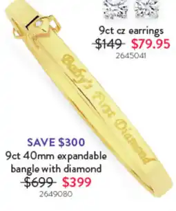 Goldmark 9ct 40mm expandable bangle with diamond offer