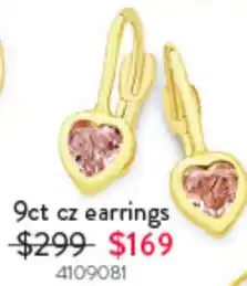 Goldmark 9ct cz earrings offer