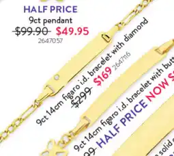 Goldmark 9ct 14cm figaro i.d. bracelet with diamond offer
