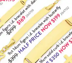 Goldmark 9ct 14cm figaro i.d. bracelet with butterfly offer