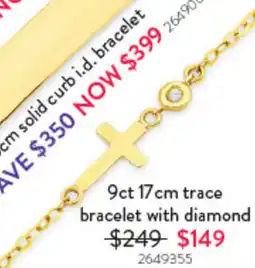Goldmark 9ct 17 cm trace bracelet with diamond offer