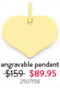 Goldmark engravable pendant offer