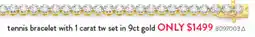 Goldmark tennis bracelet with 1 carat tw set in 9ct gold offer