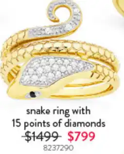 Goldmark snake ring with 15 points of diamonds offer