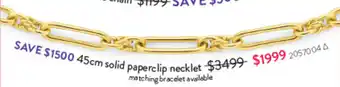 Goldmark 45cm solid paperclip necklet offer