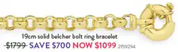 Goldmark 19cm solid belcher bolt ring bracelet offer