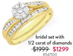 Goldmark bridal set with 1/2 carat of diamonds offer