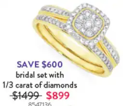 Goldmark bridal set with 1/3 carat of diamonds offer